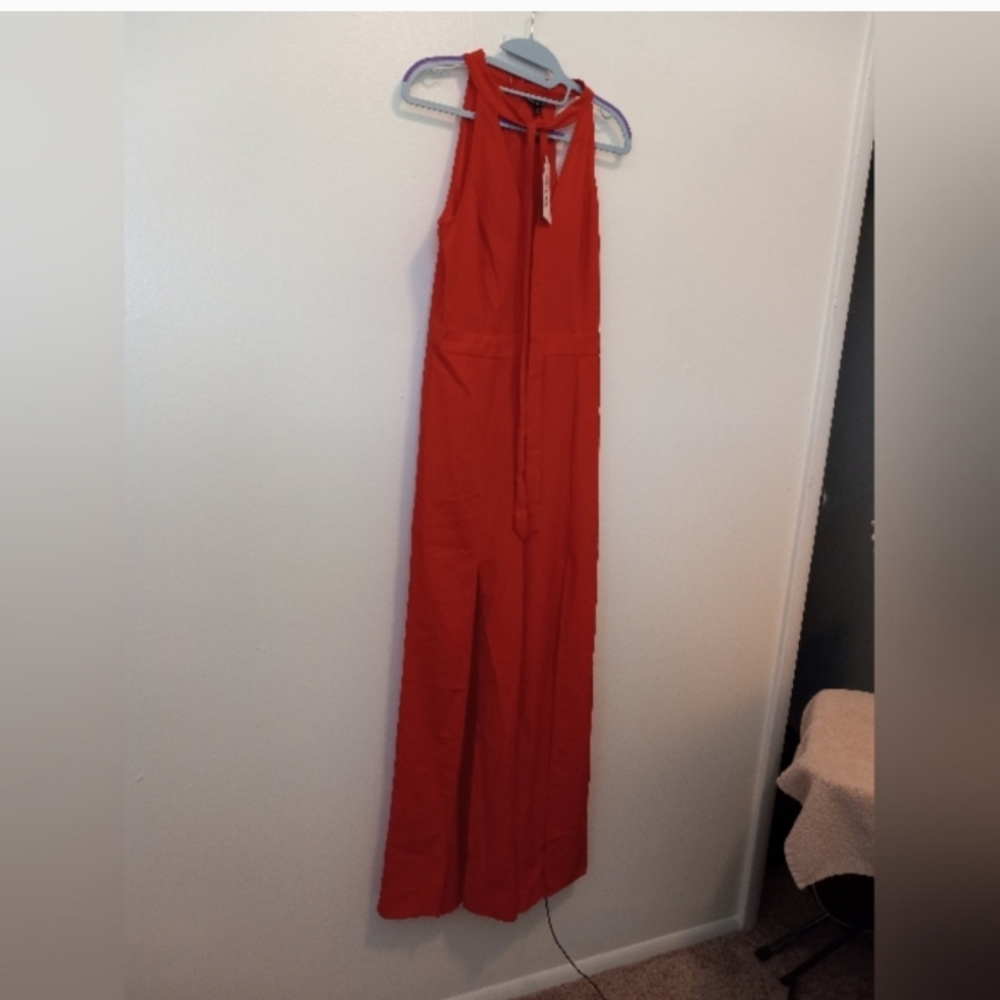 Strut & Bolt Sleeveless Red Jumpsuit Pantsuit - Picture 5 of 11